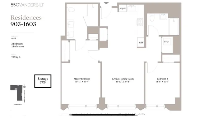 $1,575,000 | 550 Vanderbilt Avenue, Unit 1203 | Prospect Heights