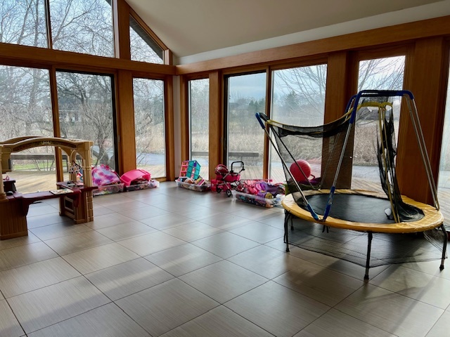 6738 Lakeridge Drive Long Grove, IL 60047 - Photo 6 of 23 a room with gym equipment and floor to ceiling windows