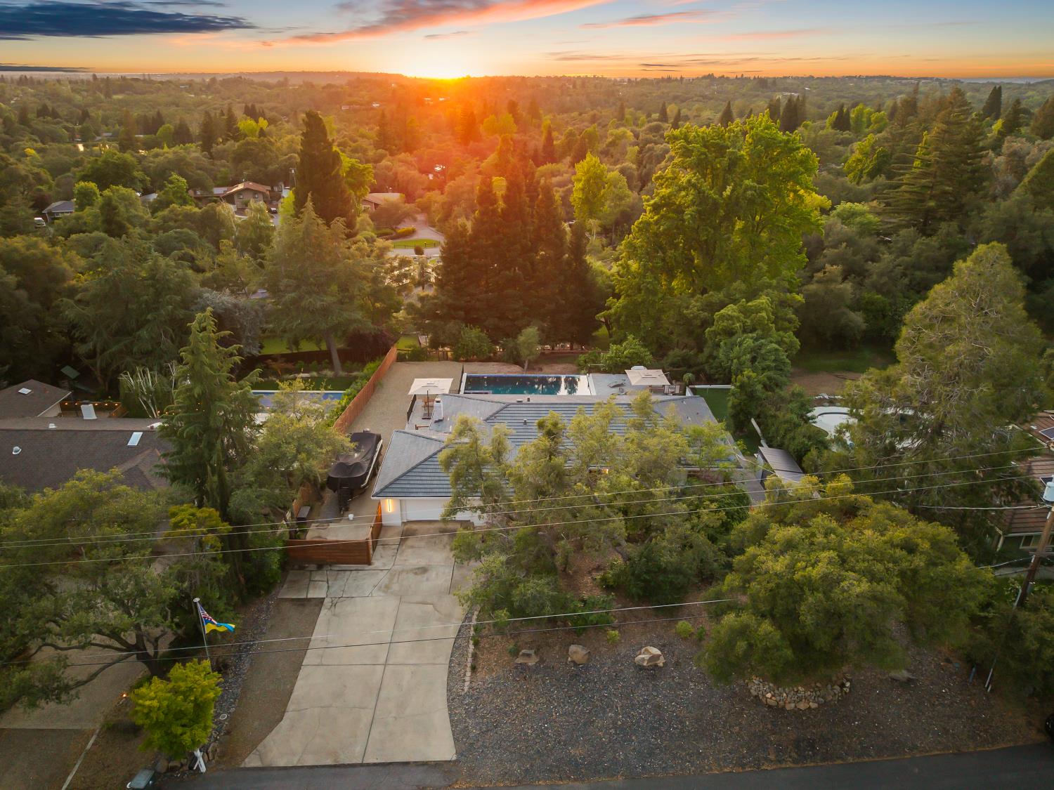 6762 Highland Road Granite Bay, CA 95746 - Photo 70 of 90 an aerial view of residential houses with outdoor space