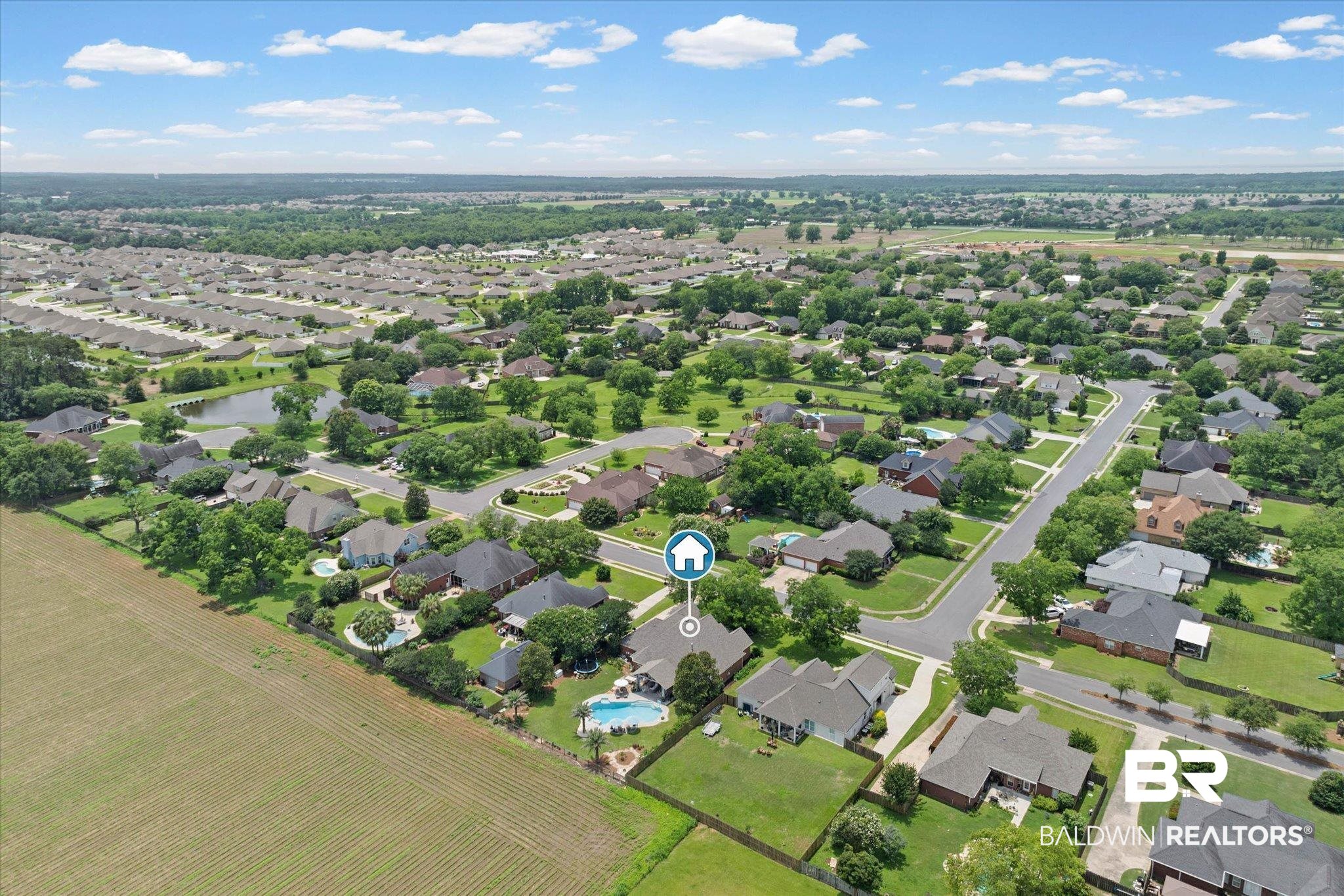 24908 Bosbyshell Avenue Daphne, AL 36526 - Photo 37 of 49 Aerial perspective showcasing a residential neighborhood with numerous single-story homes