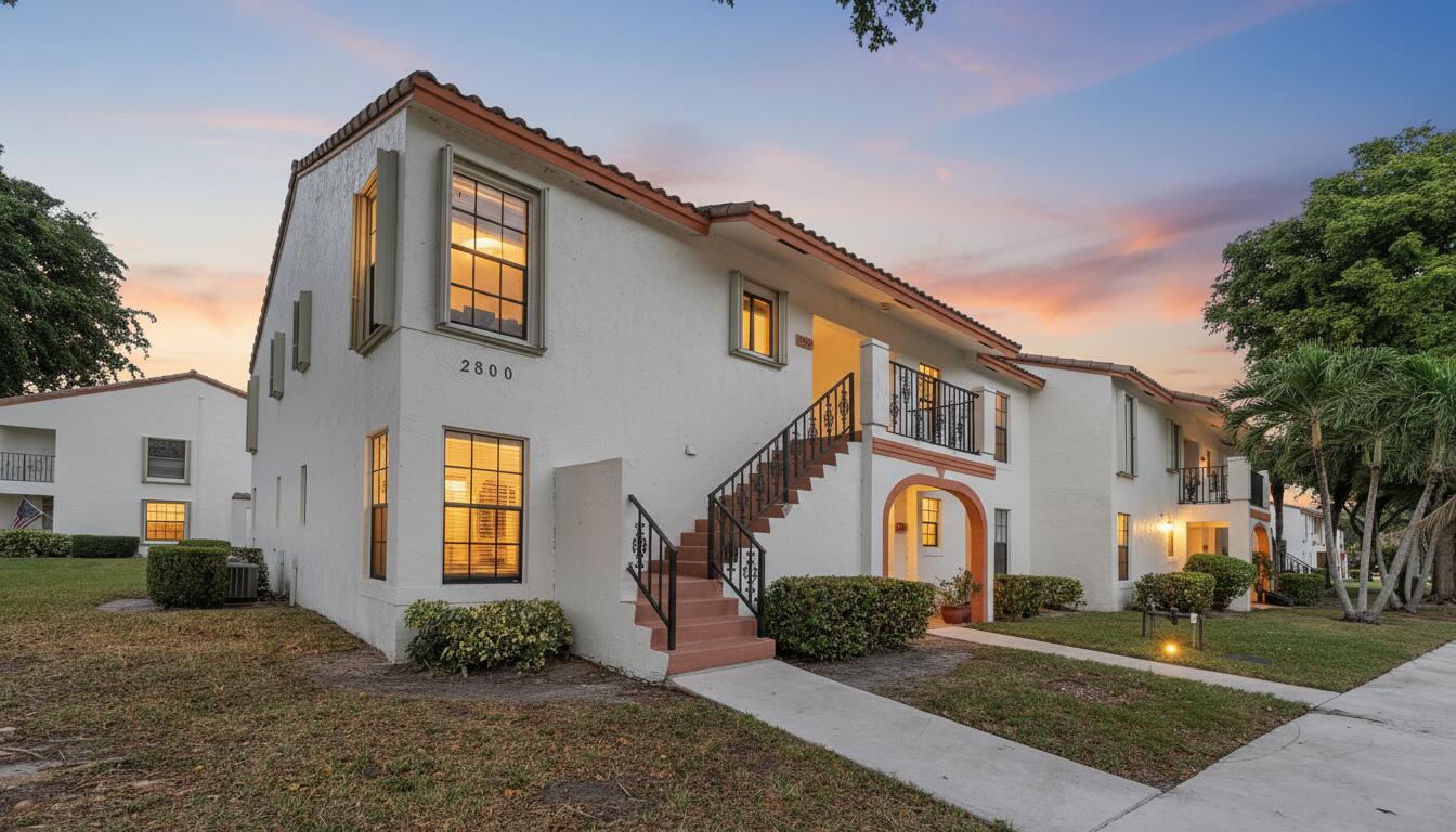 2800 Palmwood Terrace, Unit 2190 Boca Raton, FL 33431 - Photo 4 of 42 a front view of a house with garden