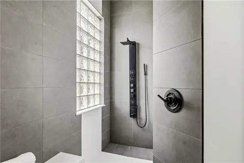 a bathroom with a shower