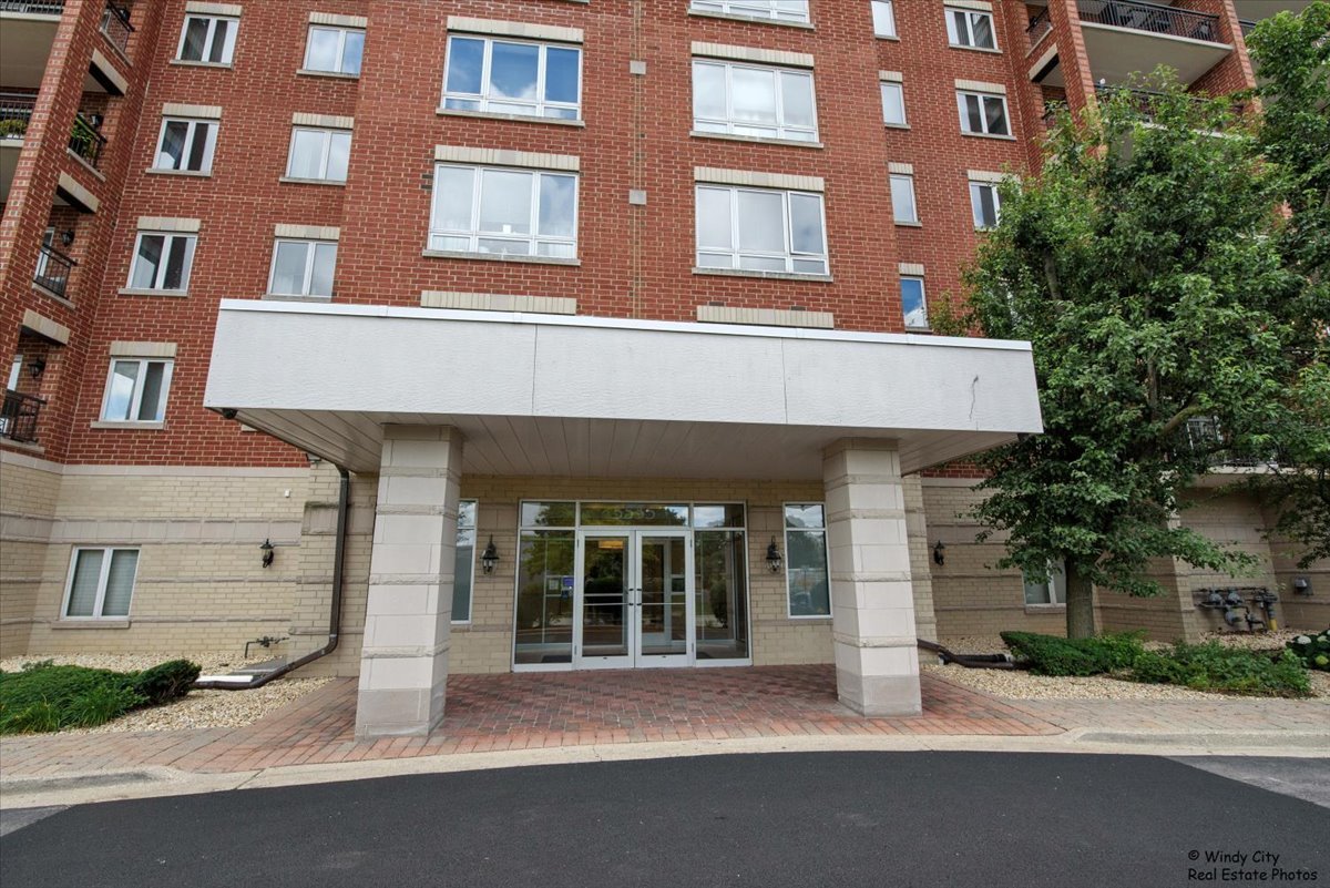 a front view of a building and a entrance
