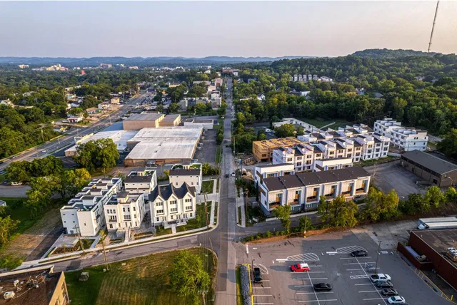 an aerial view of multiple house