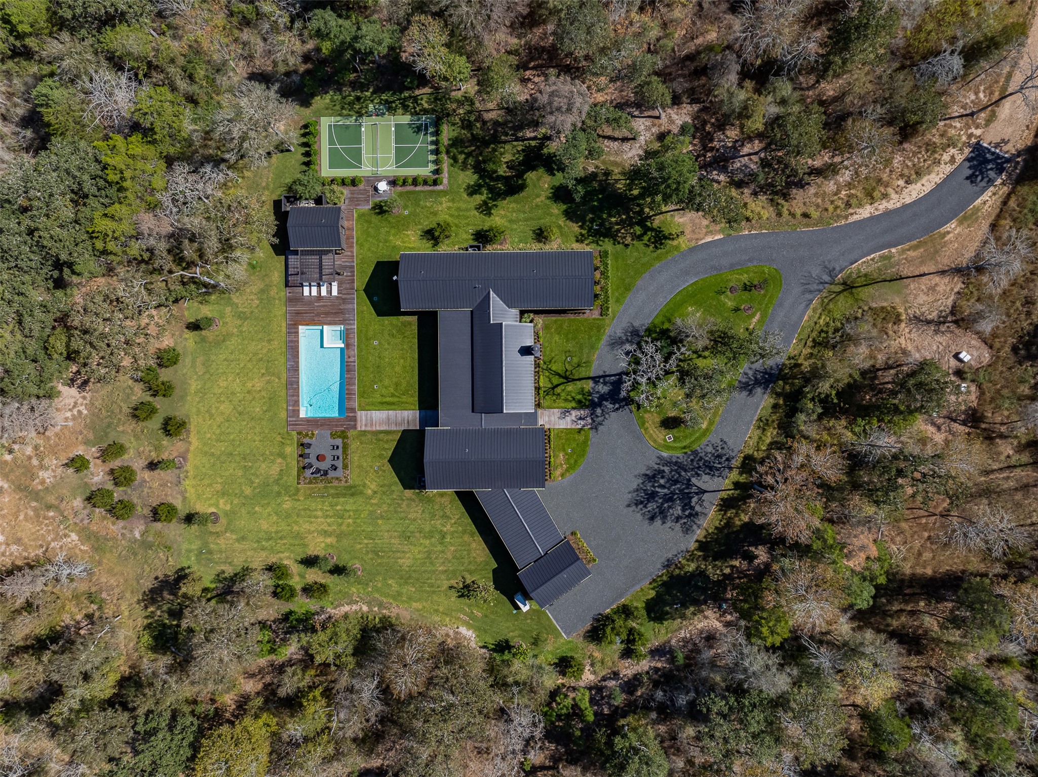 830 South Weyand Road Round Top, TX 78954 - Photo 30 of 35 an aerial view of a house with a yard