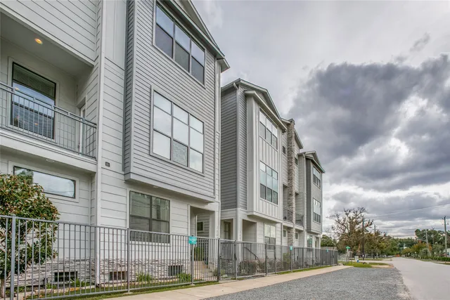 a front view of a multi story building