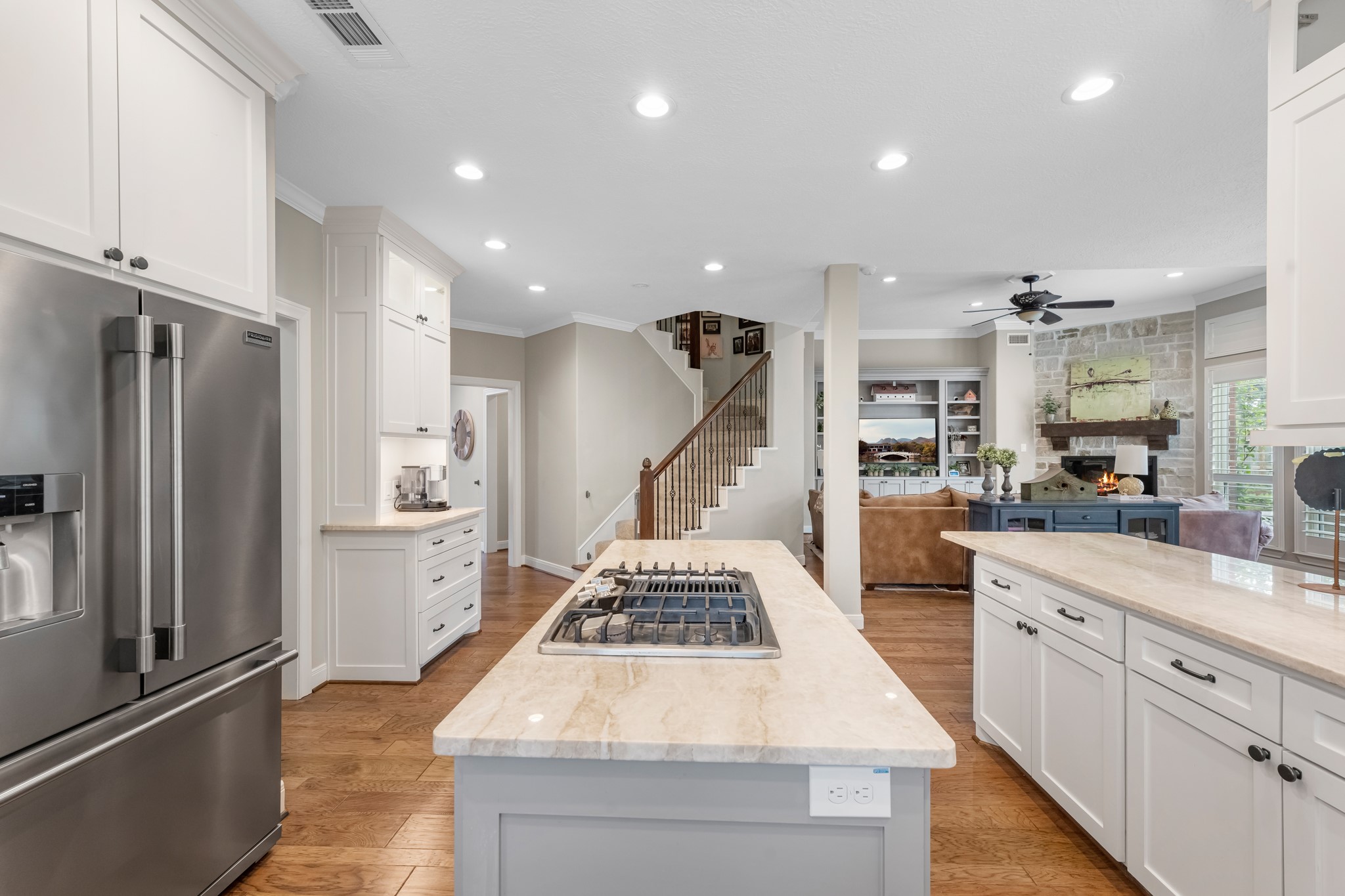16207 Lafone Drive Spring, TX 77379 - Photo 19 of 49 a kitchen with refrigerator and window