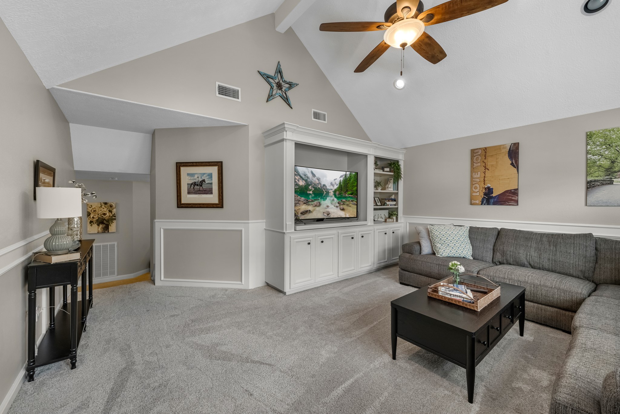 16207 Lafone Drive Spring, TX 77379 - Photo 35 of 49 a living room with furniture and a flat screen tv