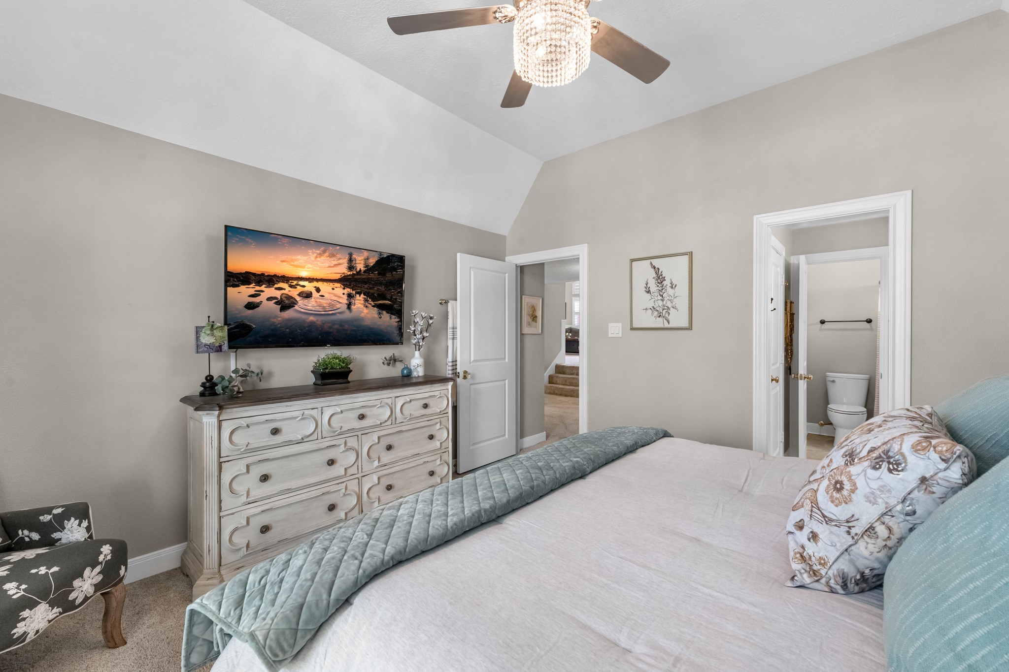 16207 Lafone Drive Spring, TX 77379 - Photo 37 of 49 a bedroom with a bed and flat screen tv