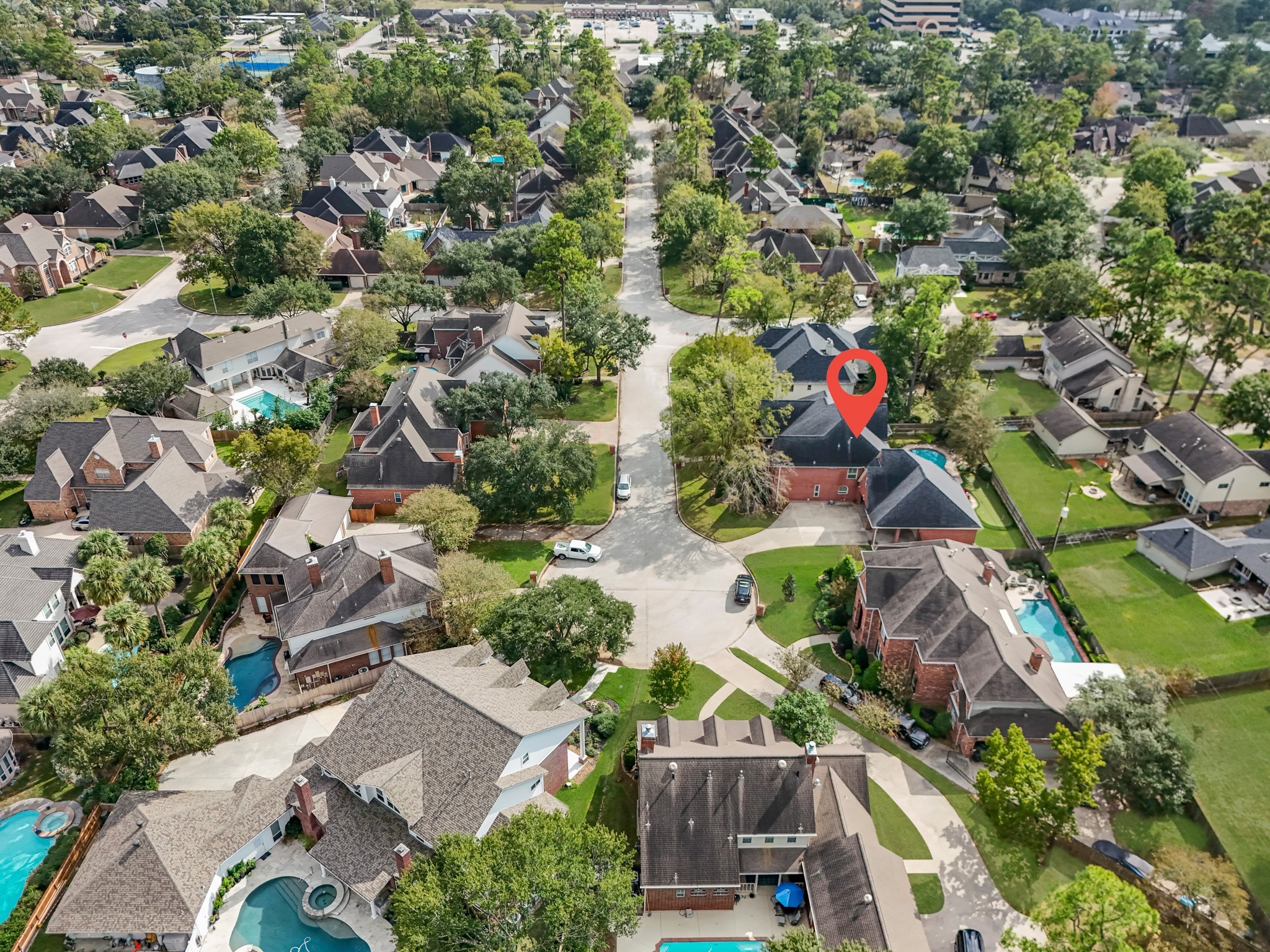 16207 Lafone Drive Spring, TX 77379 - Photo 49 of 49 an aerial view of residential houses with outdoor space