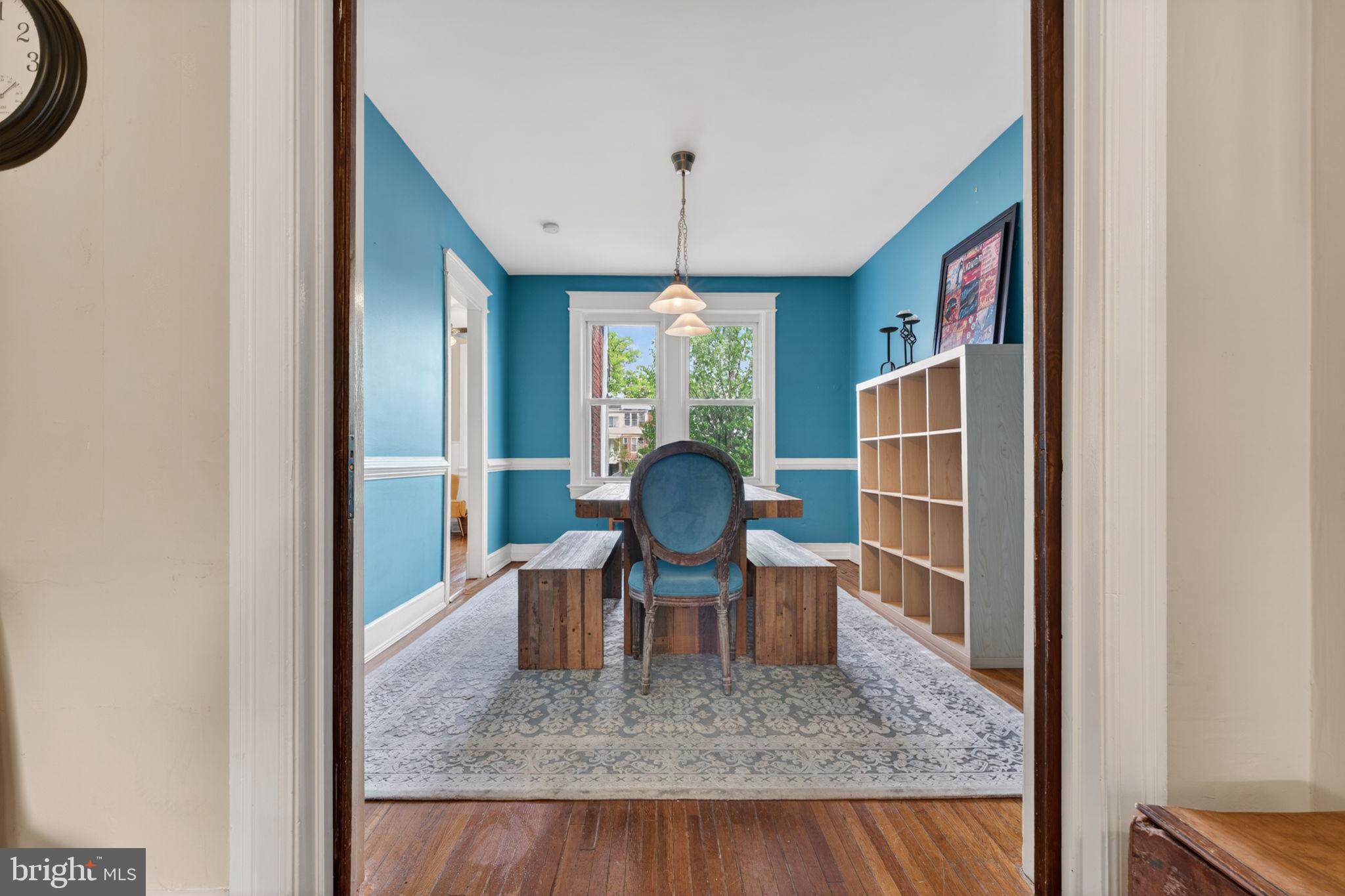 527 Shepherd Street Northwest Washington, DC 20011 - Photo 8 of 42 Dining room - pocket doors (functional!)