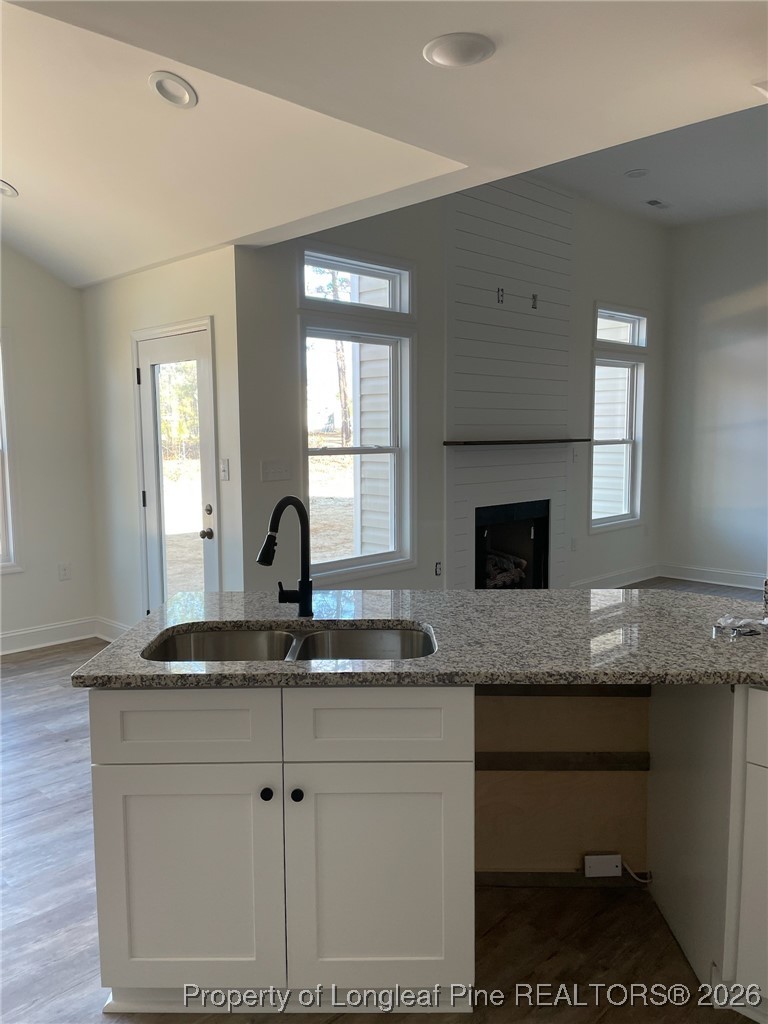 209 August Lane Raeford, NC 28376 - Photo 6 of 20 a kitchen with granite countertop a sink and a stove