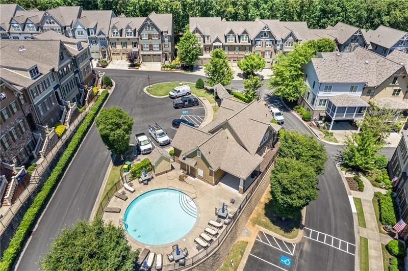 222 Trecastle Square, Unit 21 Canton, GA 30114 - Photo 44 of 45 an aerial view of residential houses with outdoor space and parking