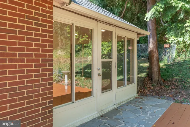 a view of a glass door with a large window