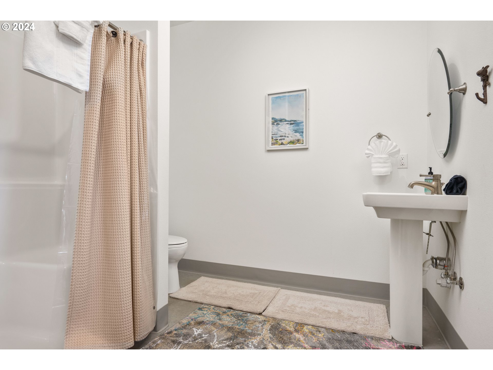 15680 Northeast Yamhill Road Yamhill, OR 97148 - Photo 17 of 47 a bathroom with a sink a toilet and a mirror