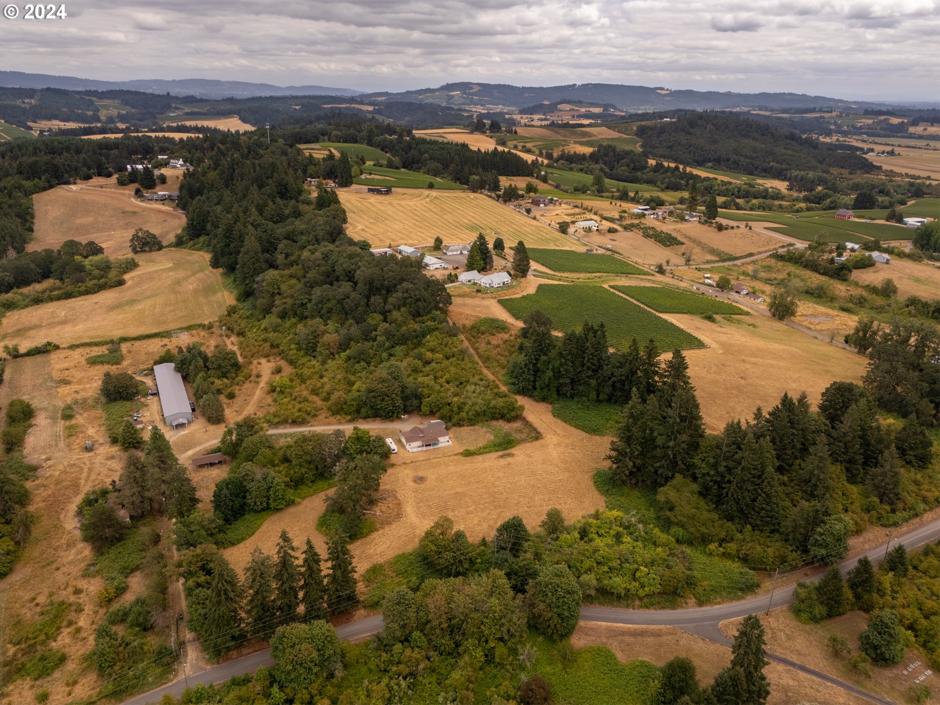 15680 Northeast Yamhill Road Yamhill, OR 97148 - Photo 41 of 47 an aerial view of ocean with residential house and lake view