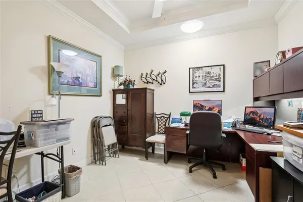 a view of a workspace with furniture
