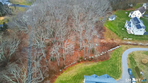 a view of a city with furniture