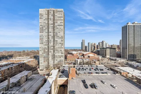 a view of city with ocean