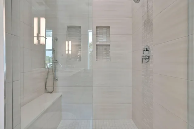 a bathroom with a shower