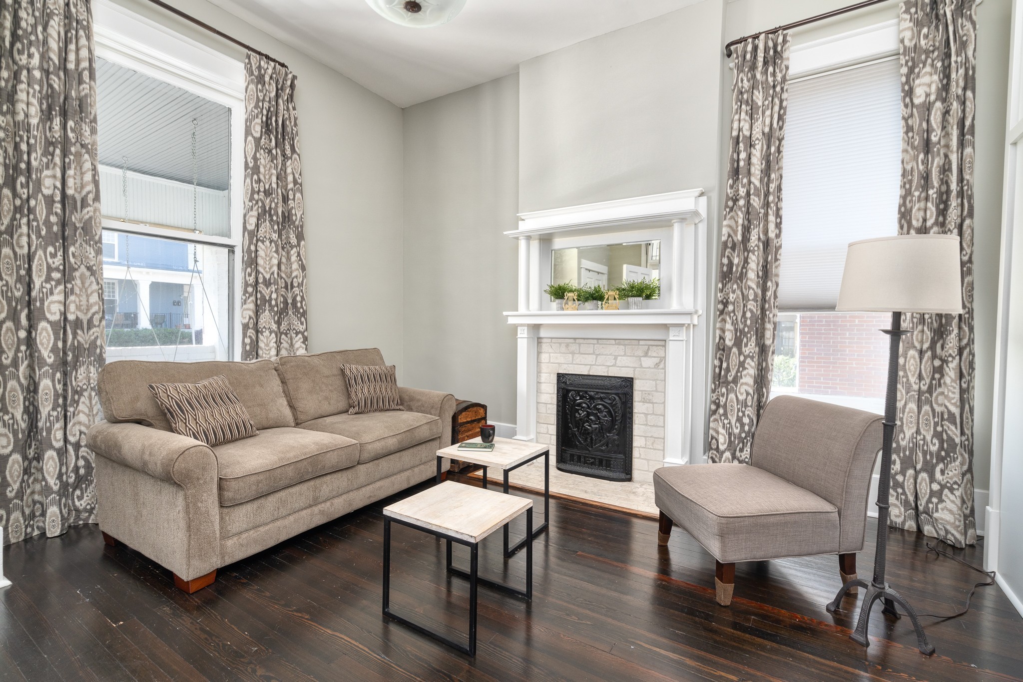 1025 Villa Place Nashville, TN 37212 - Photo 7 of 37 a living room with furniture and a fireplace