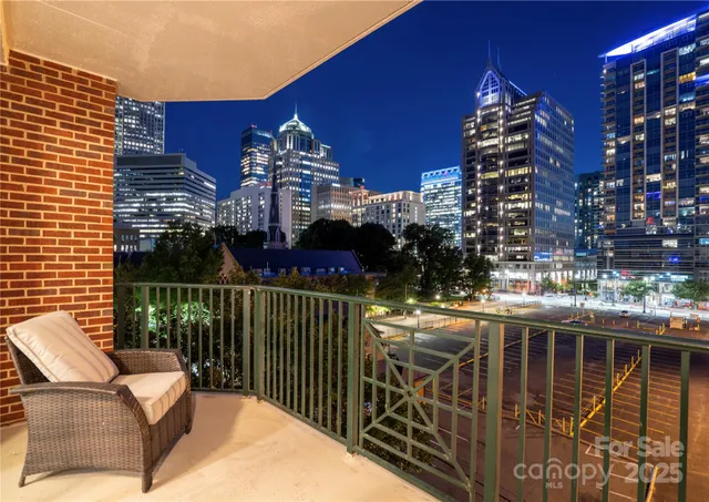 a view of building from balcony