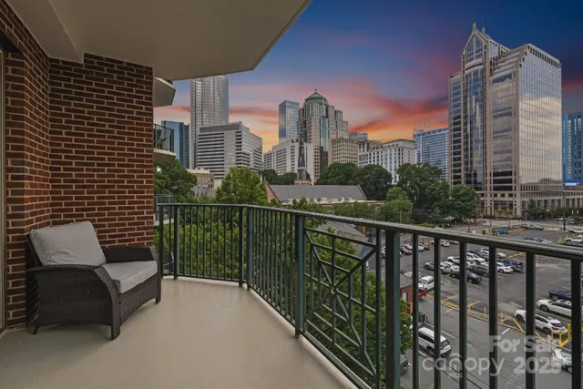 a view of city from balcony