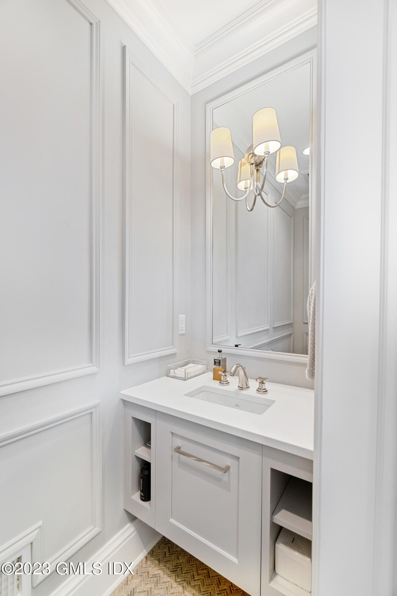 3 Orchard Place, Unit A Greenwich, CT 06830 - Photo 14 of 24 a bathroom with a sink vanity and a mirror