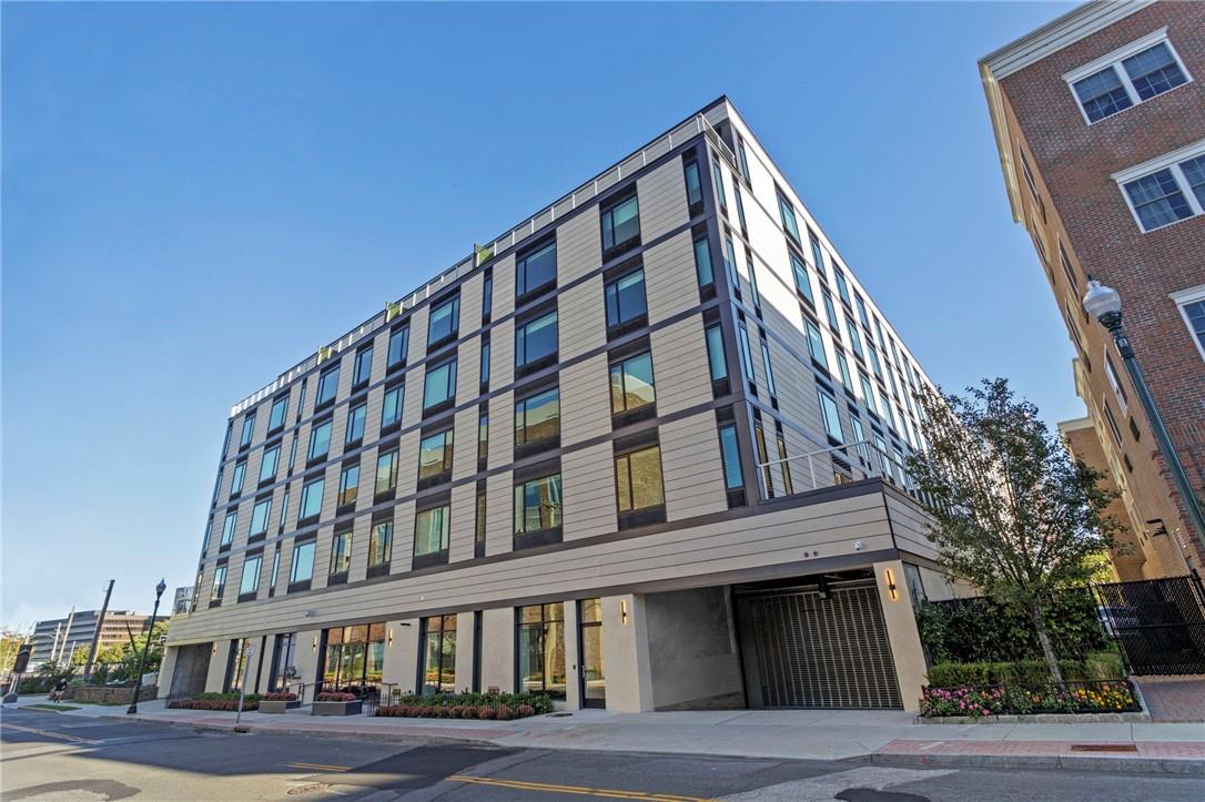 a front view of a building