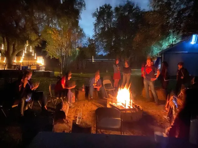 an outdoor space with patio