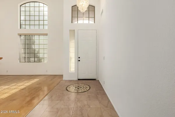 an empty room with windows