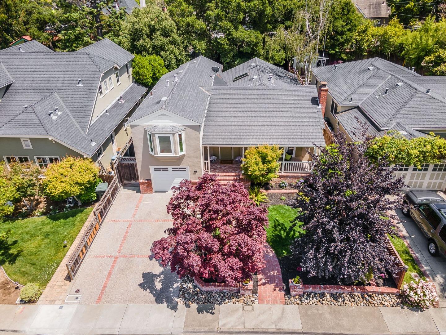 1127 Eastmoor Road Burlingame, CA 94010 - Photo 49 of 58 a aerial view of a house with a yard and garden