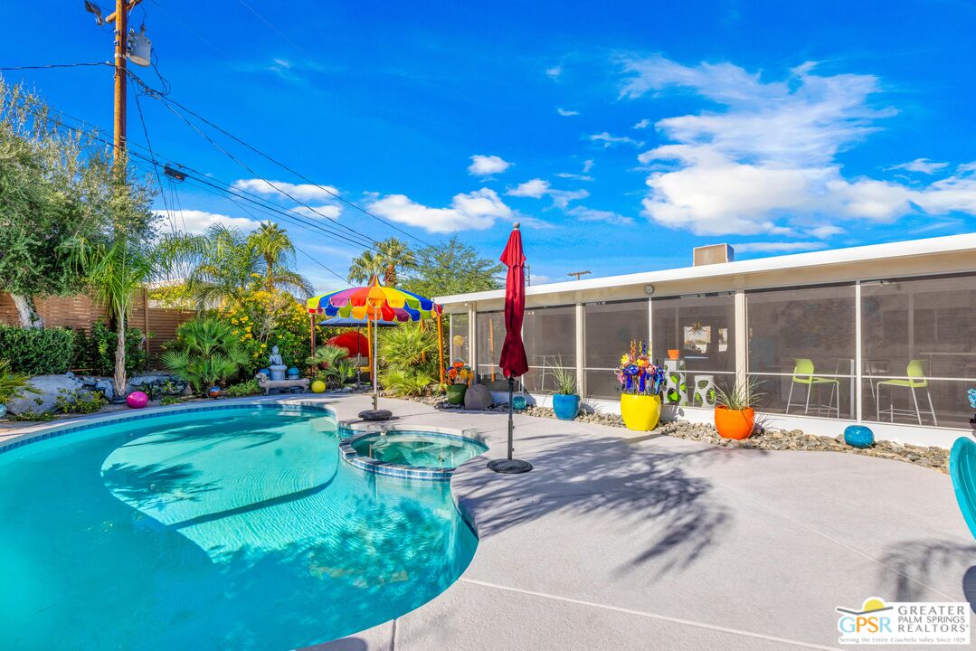 68401 Rodeo Road Cathedral City, CA 92234 - Photo 34 of 46 a view of a swimming pool with a patio