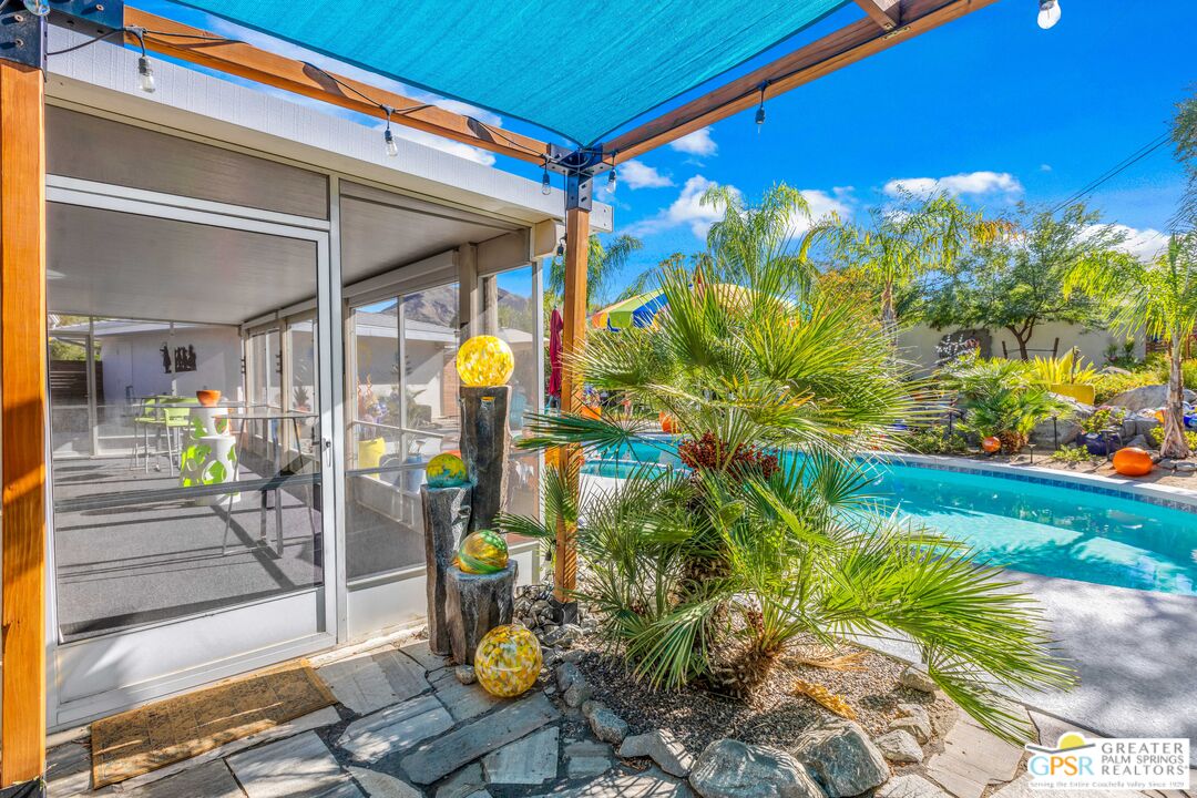 68401 Rodeo Road Cathedral City, CA 92234 - Photo 40 of 46 a backyard of a house with outdoor seating