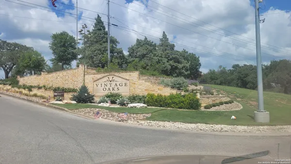 a view of a park next to a road