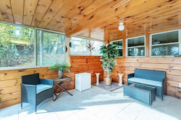a outdoor view with a sitting space