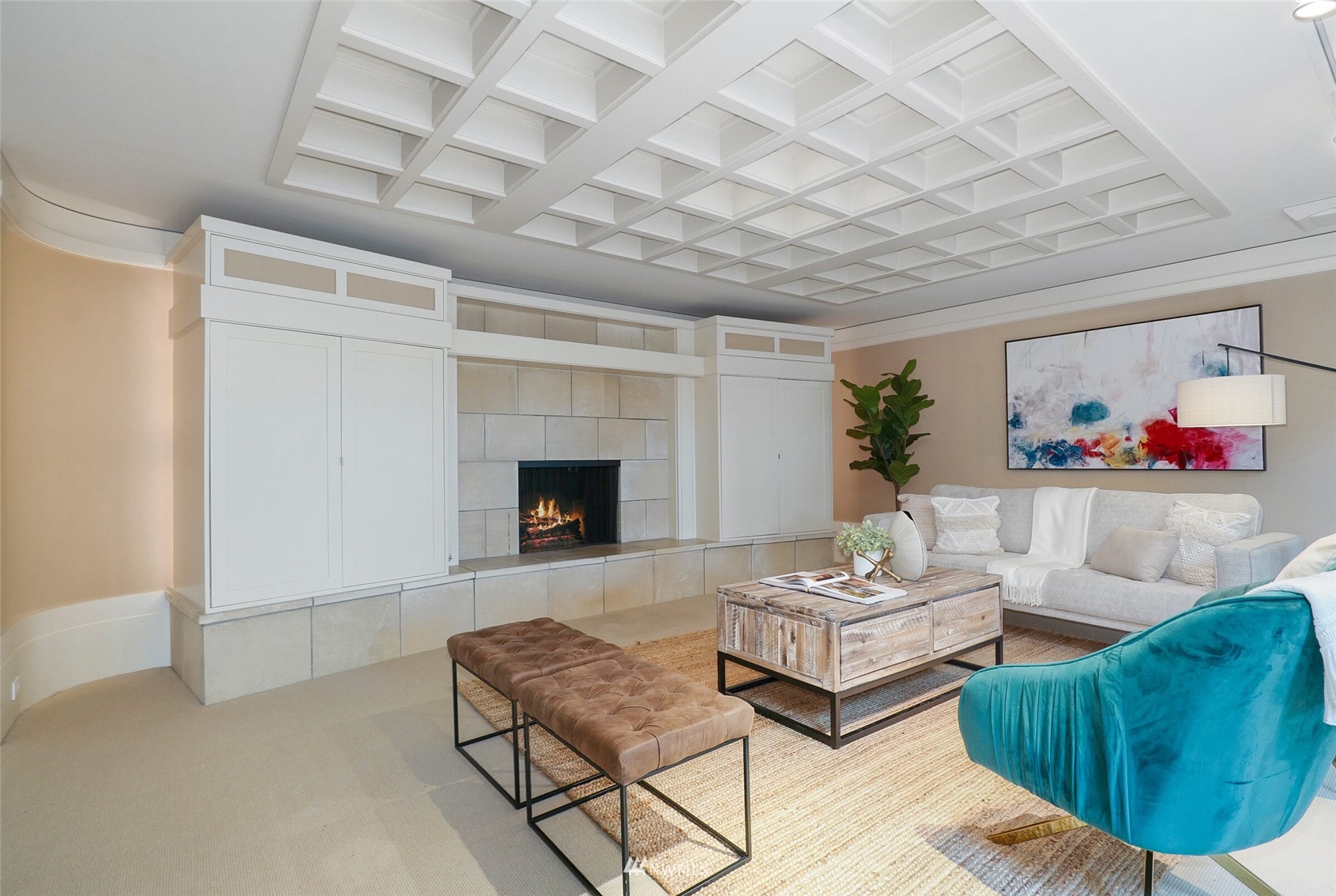 2315 216th Place Northeast Sammamish, WA 98074 - Photo 16 of 38 a living room with furniture and a fireplace