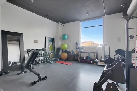 a room with gym equipment