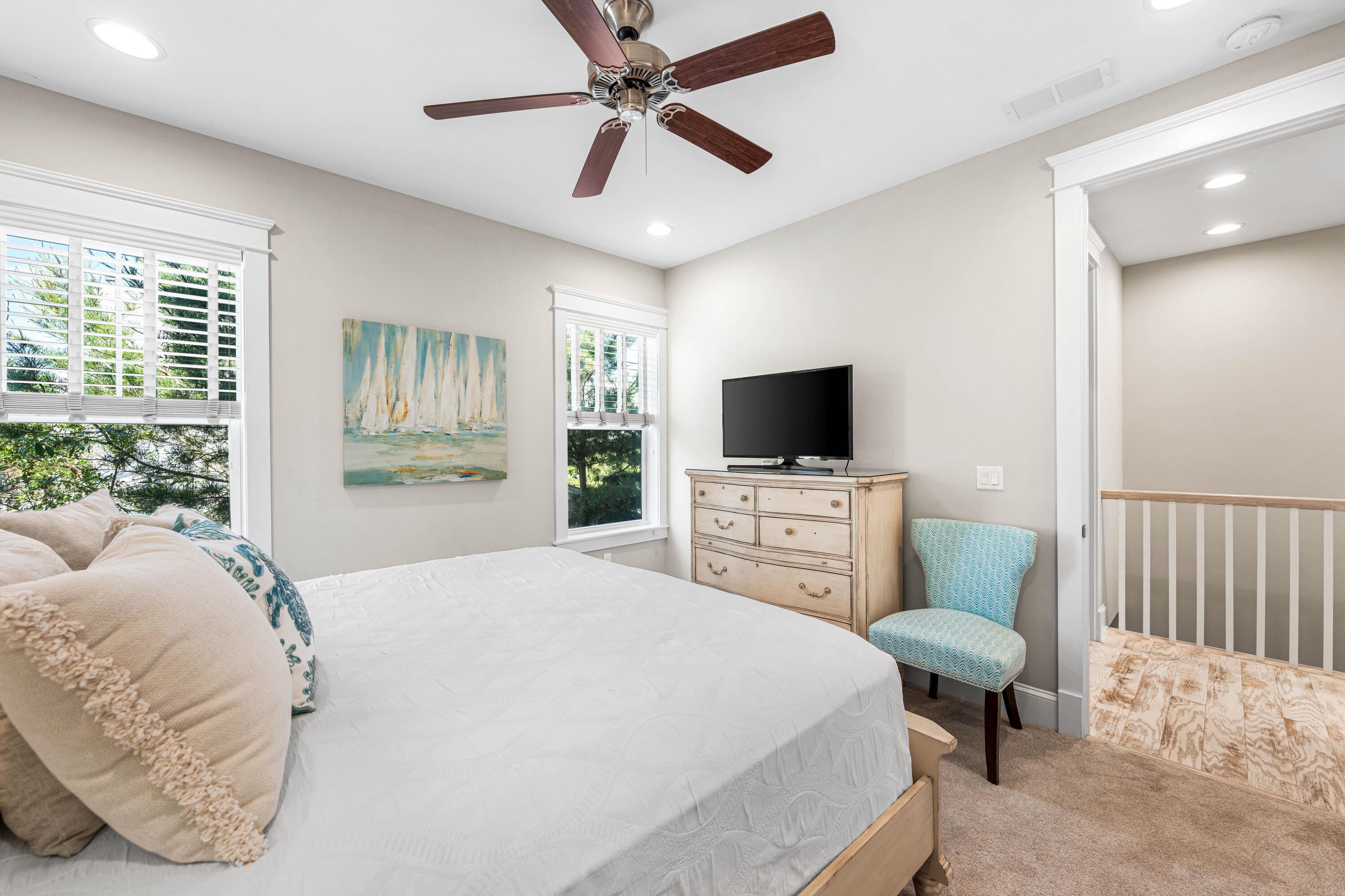 27 Federal Street Inlet Beach, FL 32461 - Photo 47 of 74 a bedroom with a bed and a flat screen tv
