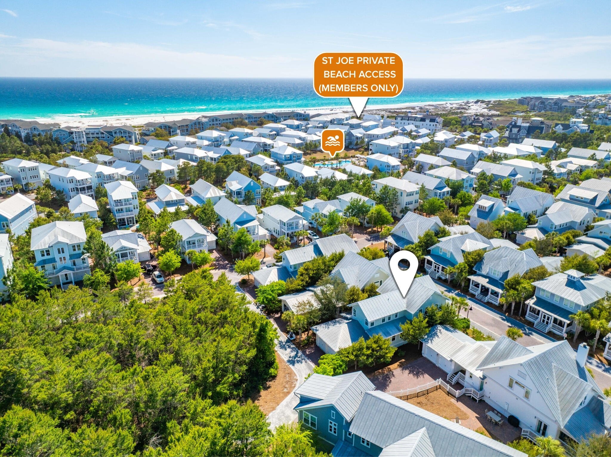 27 Federal Street Inlet Beach, FL 32461 - Photo 57 of 74 an aerial view of residential building with parking