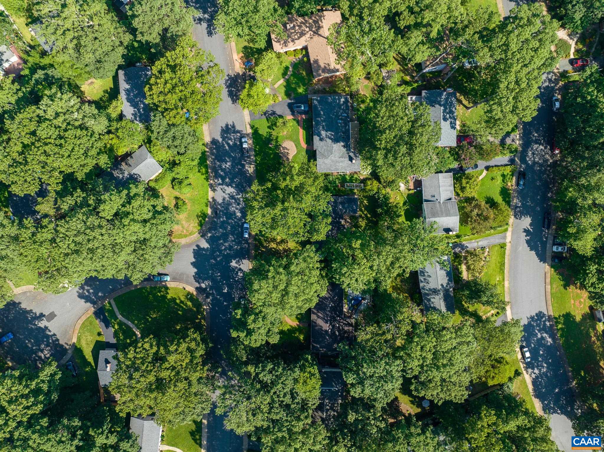 723 Village Road Charlottesville, VA 22903 - Photo 46 of 51 an aerial view of residential house with outdoor space and trees all around