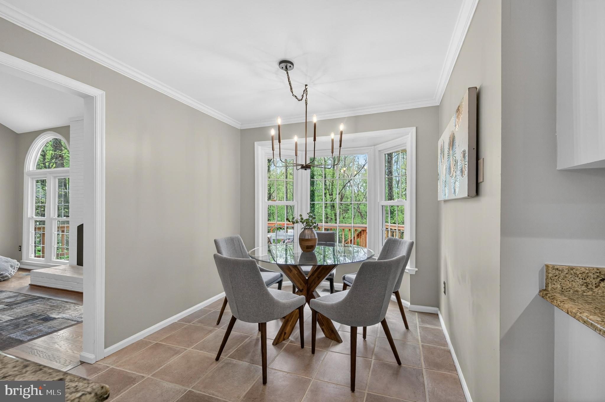 2906 Oakton Ridge Circle Oakton, VA 22124 - Photo 15 of 42 a dining room with furniture a chandelier and wooden floor