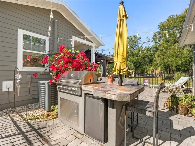 a view of outdoor space with seating area