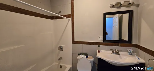 a view of small space with wooden floor