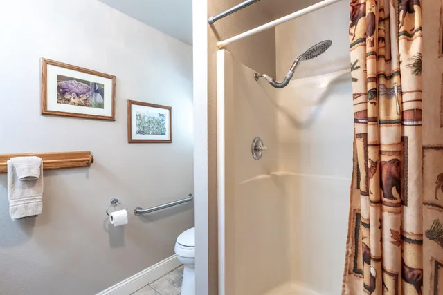 a bathroom with a shower