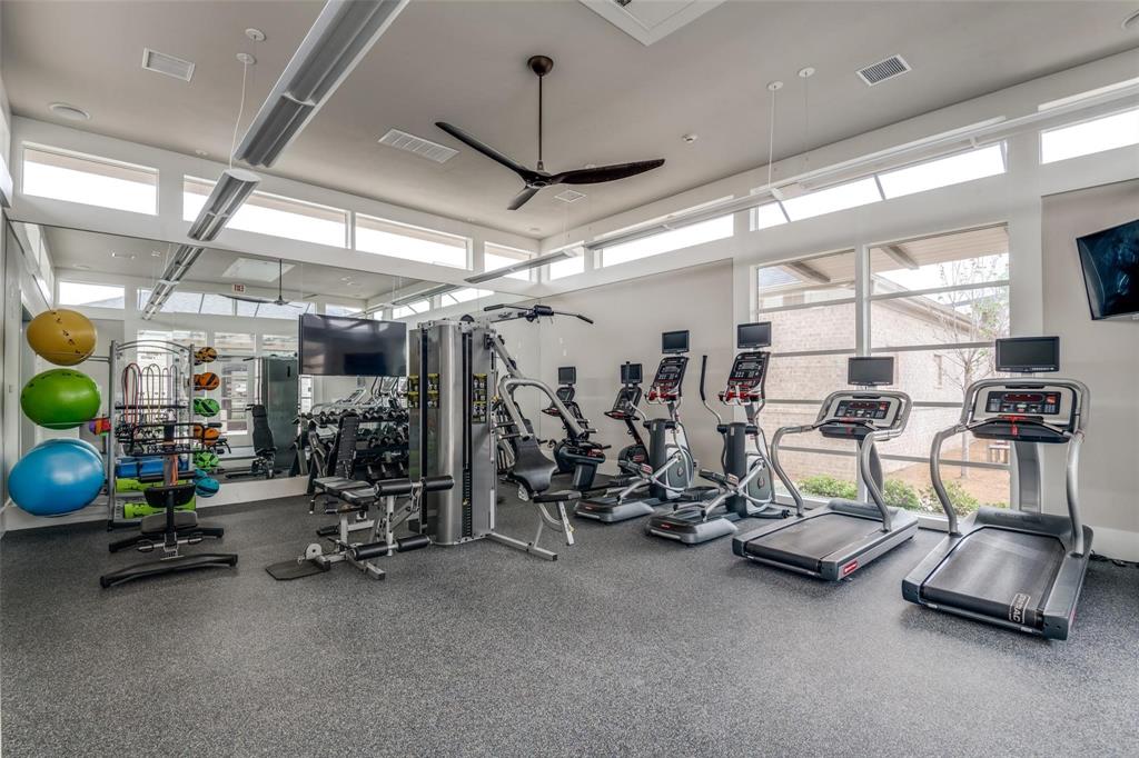 651 Watters Road, Unit 3300 Allen, TX 75013 - Photo 3 of 25 Workout area featuring a wealth of natural light and ceiling fan