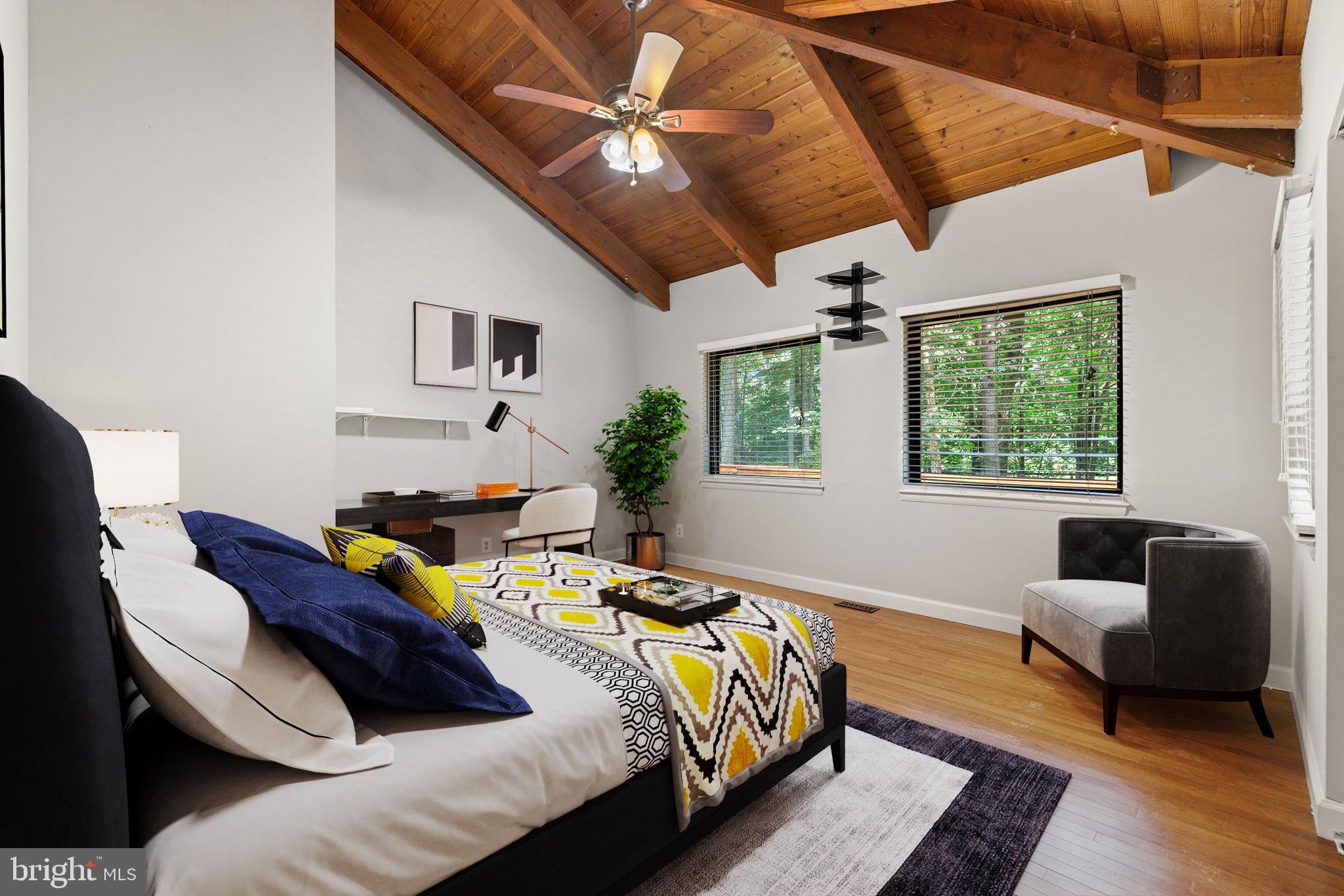 20787 Evergreen Mills Road Leesburg, VA 20175 - Photo 41 of 69 Virtually Staged Bedroom #3, Vaulted Wood Ceiling