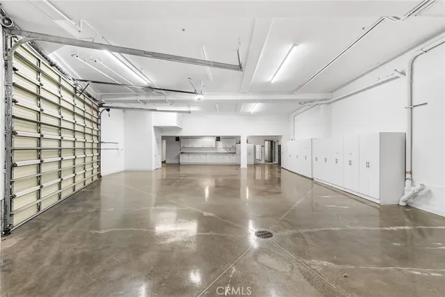 a view of a room with racks on the wall