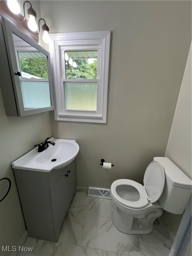 1715 Toepfer Road Akron, OH 44312 - Photo 19 of 49 Bathroom with a healthy amount of sunlight, vanity, and toilet