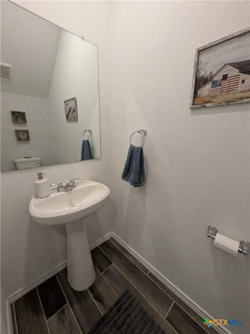 a bathroom with a sink and a toilet